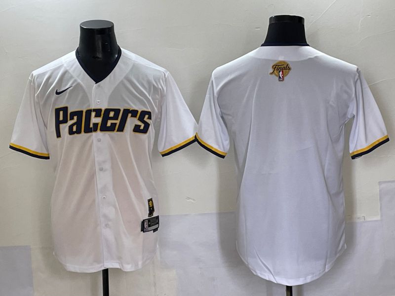 Men 2025 Indiana Pacers Blank White Joint Name NBA Jersey style 13->indiana pacers->NBA Jersey